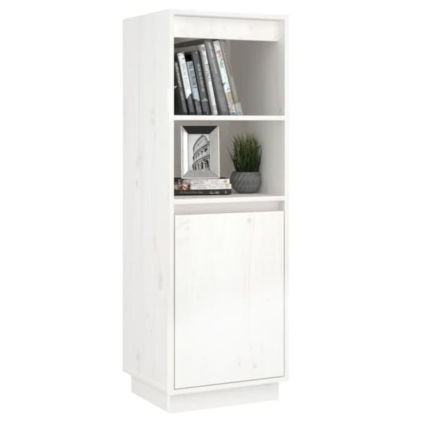 vidaXL Vitrinskåp vit 37x34x110 cm massiv furu
