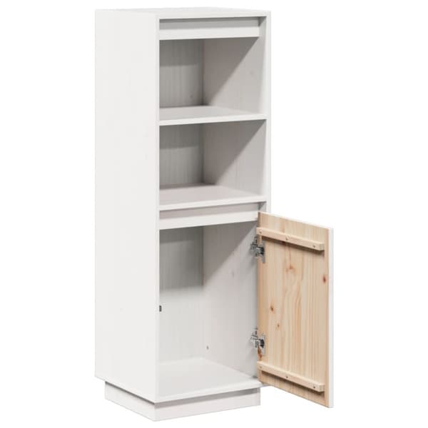 vidaXL Vitrinskåp vit 37x34x110 cm massiv furu