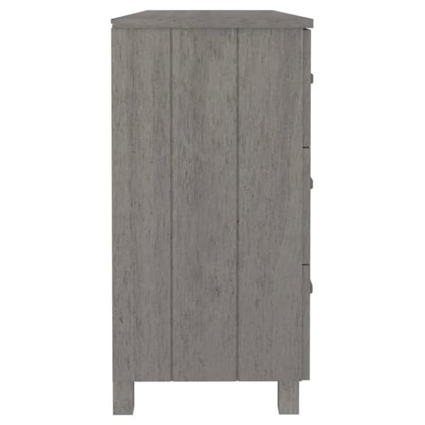 vidaXL skænk HAMAR 113x40x80 cm massivt fyrretræ lysegrå