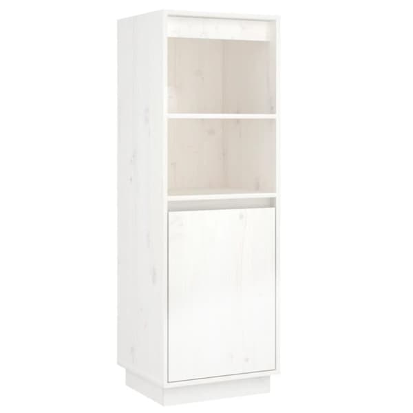 vidaXL højskab 37x34x110 cm massivt fyrretræ hvid