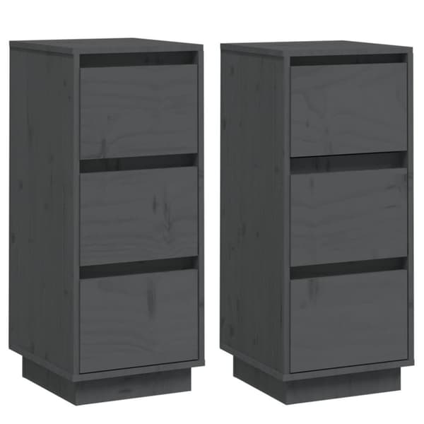 vidaXL Senkit 2 kpl harmaa 32x34x75 cm täysi mänty
