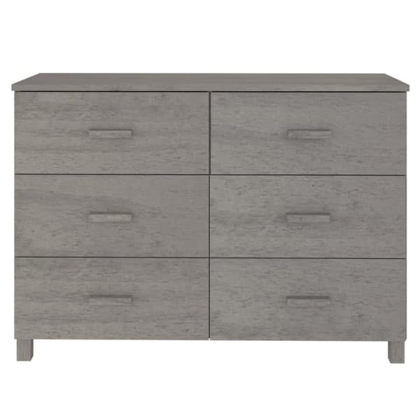 vidaXL Skjenk HAMAR lysegrå 113x40x80 cm heltre furu
