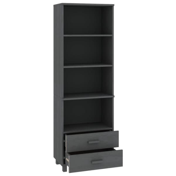 vidaXL Highboard HAMAR mørkegrå 60x35x180 cm heltre furu