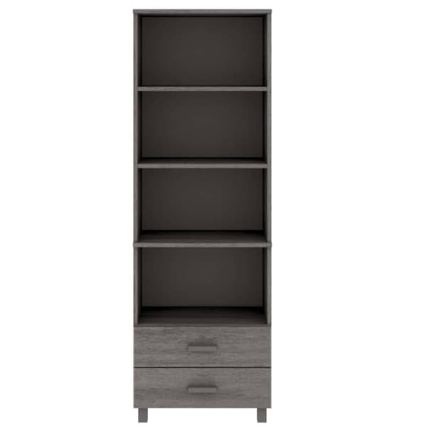 vidaXL højskab HAMAR 60x35x180 cm massivt fyrretræ lysegrå