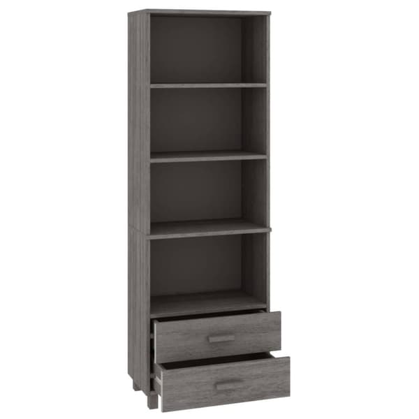 vidaXL højskab HAMAR 60x35x180 cm massivt fyrretræ lysegrå
