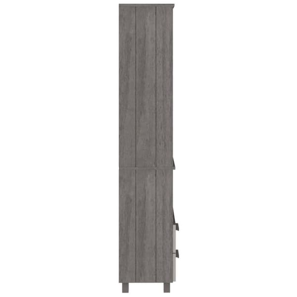 vidaXL højskab HAMAR 60x35x180 cm massivt fyrretræ lysegrå