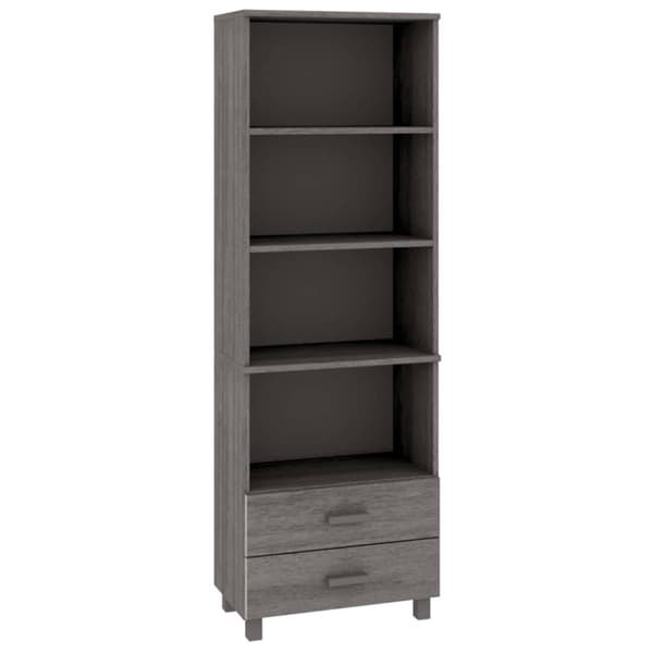 vidaXL højskab HAMAR 60x35x180 cm massivt fyrretræ lysegrå