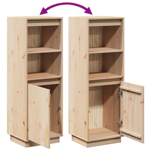 vidaXL højskab 37x34x110 cm massivt fyrretræ