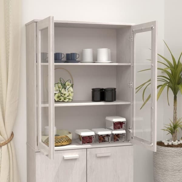vidaXL Överdel till högskåp HAMAR vit 85x35x100 cm massiv furu