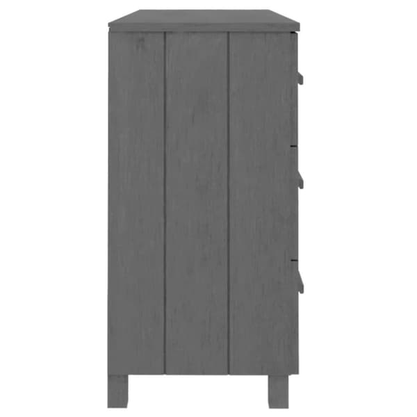 vidaXL skænk HAMAR 113x40x80 cm massivt fyrretræ mørkegrå