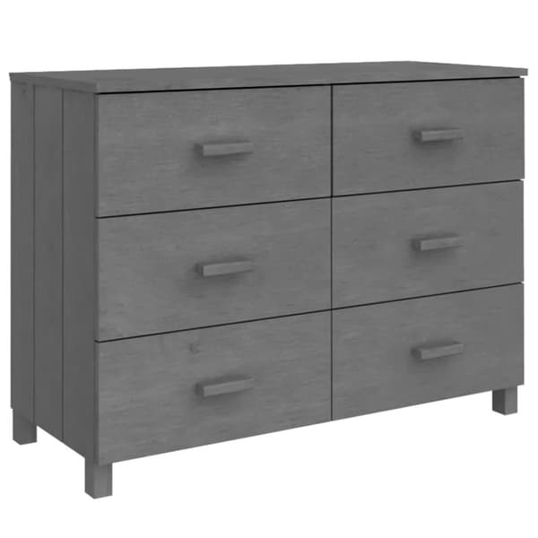 vidaXL skænk HAMAR 113x40x80 cm massivt fyrretræ mørkegrå