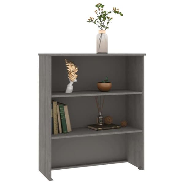vidaXL Skjenketopp HAMAR lysegrå 85x35x100 cm heltre furu