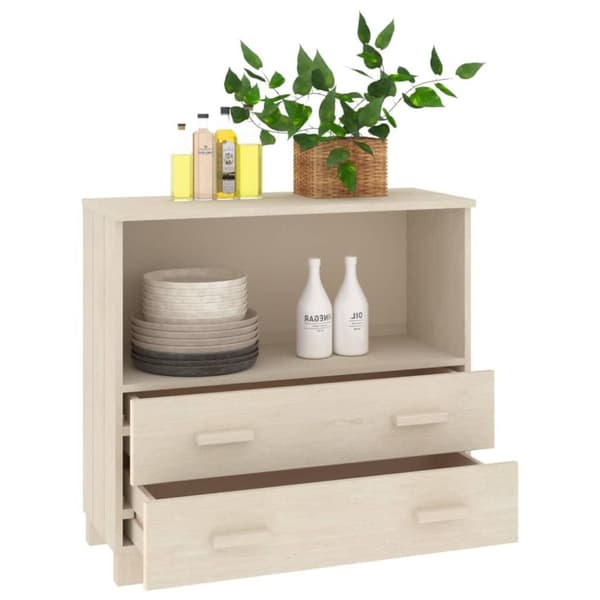 vidaXL Sivupöytä HAMAR hunajanruskea 85x35x80 cm täysi mänty
