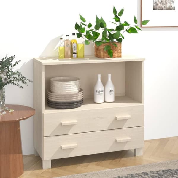 vidaXL Sivupöytä HAMAR hunajanruskea 85x35x80 cm täysi mänty