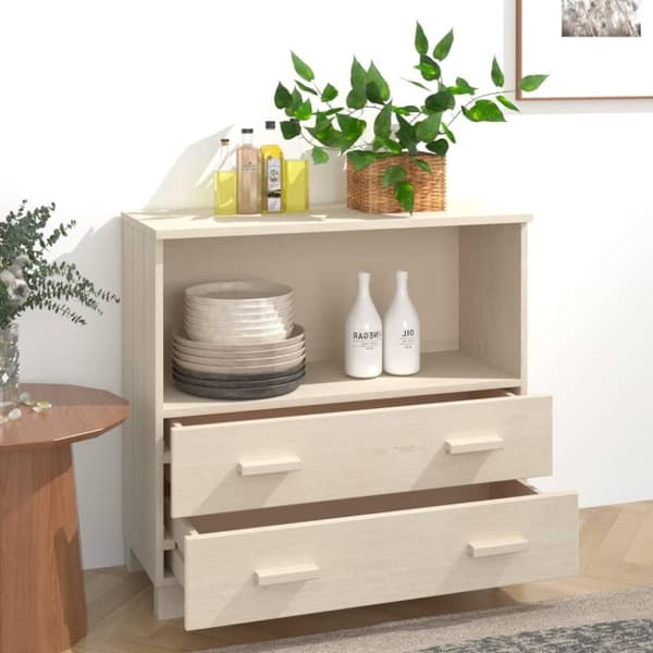 vidaXL Sivupöytä HAMAR hunajanruskea 85x35x80 cm täysi mänty