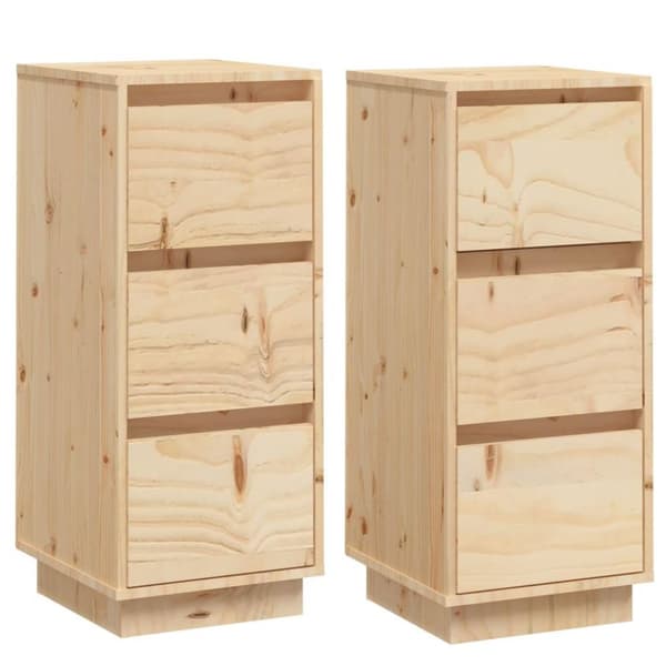vidaXL Senkit 2 kpl 32x34x75 cm täysi mänty