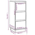 Miniatyrbilde 9 av 10: vidaXL Skjenker 2 stk 32x34x75 cm heltre furu
