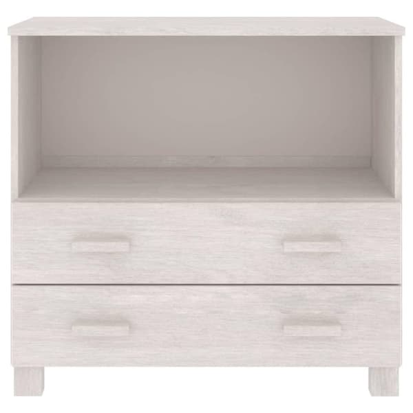 vidaXL Skjenk HAMAR hvit 85x35x80 cm heltre furu