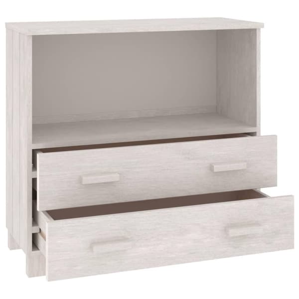 vidaXL Skjenk HAMAR hvit 85x35x80 cm heltre furu