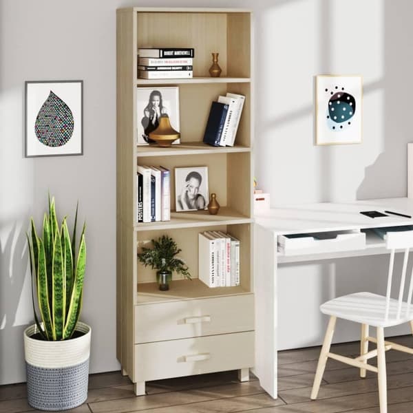 vidaXL Kaappi HAMAR hunajanruskea 60x35x180 cm täysi mänty
