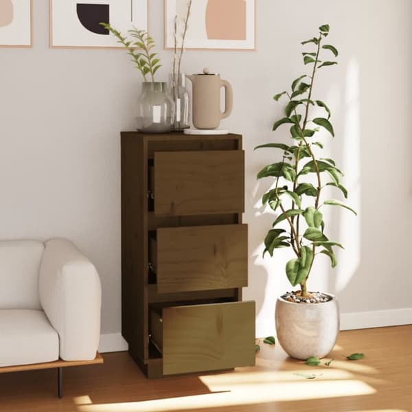 vidaXL Skänk honungsbrun 32x34x75 cm massiv furu