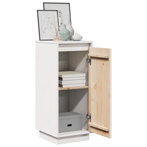 vidaXL Skjenk hvit 31,5x34x75 cm heltre furu