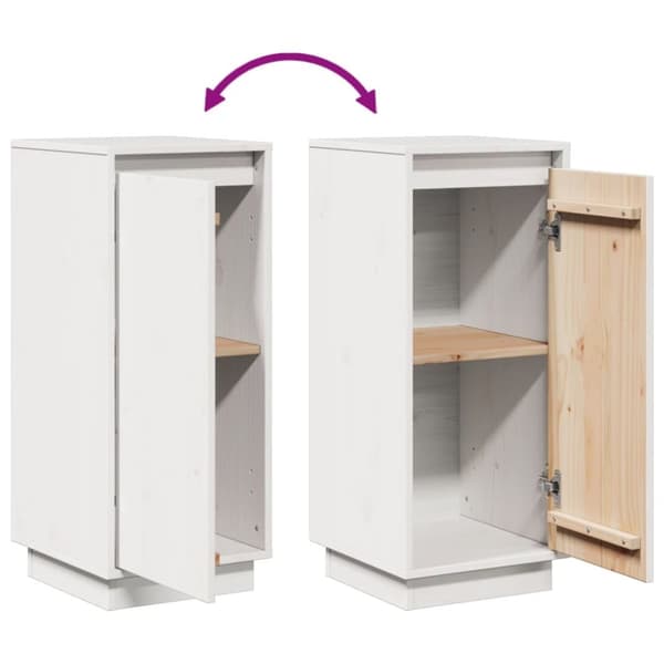 vidaXL Skjenk hvit 31,5x34x75 cm heltre furu