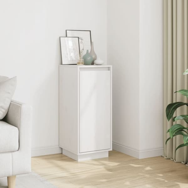 vidaXL Skjenk hvit 31,5x34x75 cm heltre furu
