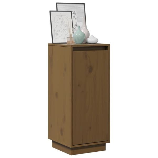 vidaXL skænk 31,5x34x75 cm massivt fyrretræ gyldenbrun