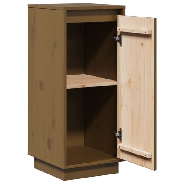 vidaXL skænk 31,5x34x75 cm massivt fyrretræ gyldenbrun