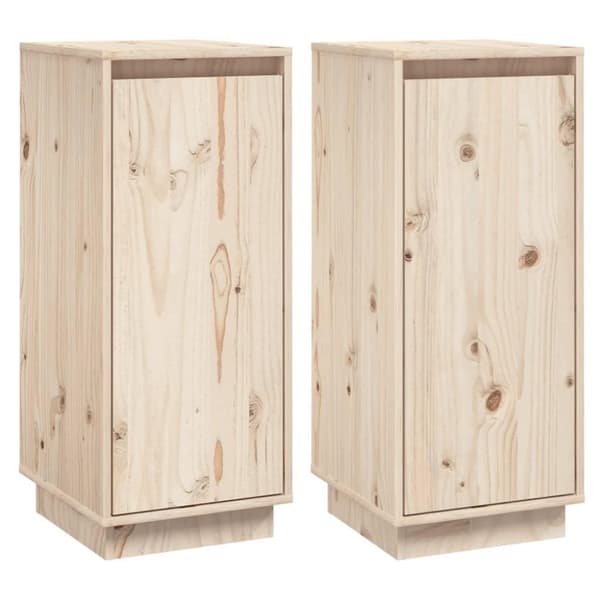vidaXL skænke 2 stk. 31,5x34x75 cm massivt fyrretræ