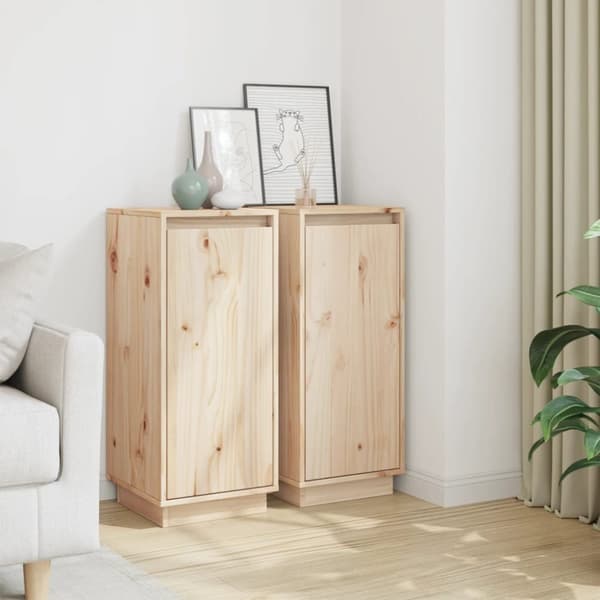 vidaXL skænke 2 stk. 31,5x34x75 cm massivt fyrretræ