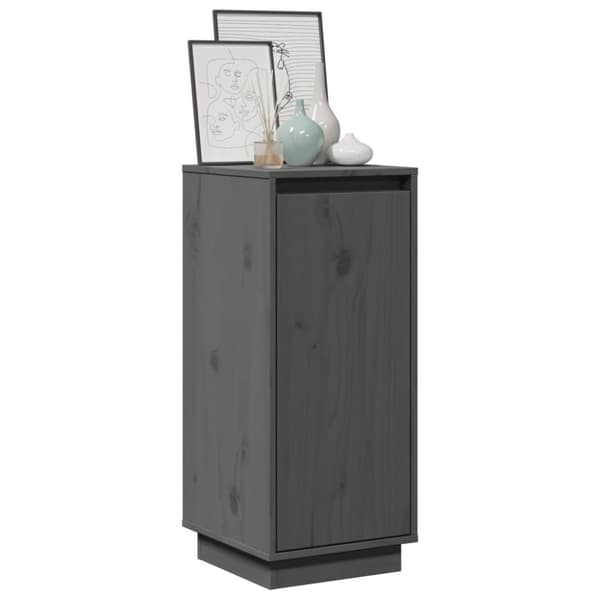 vidaXL skænke 2 stk. 31,5x34x75 cm massivt fyrretræ grå