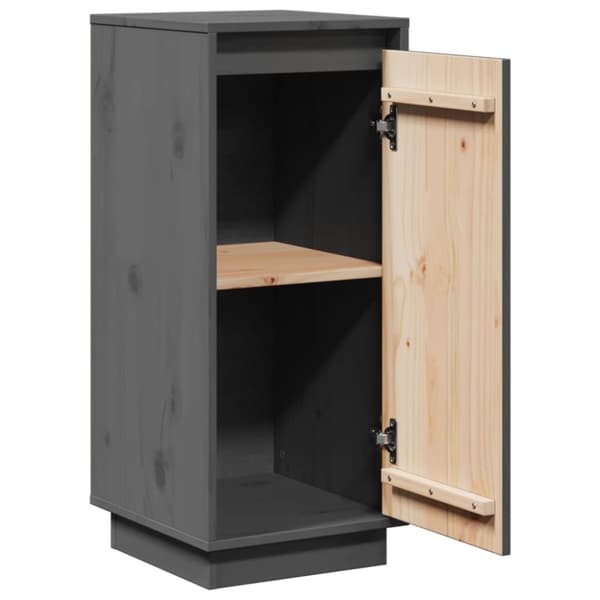 vidaXL skænke 2 stk. 31,5x34x75 cm massivt fyrretræ grå