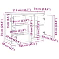 Miniatyrbild 10 av 11: vidaXL Skänk 111x34x75 cm massiv furu