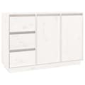 Miniatyrbilde 3 av 11: vidaXL Skjenk hvit 111x34x75 cm heltre furu