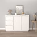 Miniatyrbilde 4 av 11: vidaXL Skjenk hvit 111x34x75 cm heltre furu