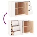 Miniatyrbilde 6 av 11: vidaXL Skjenk hvit 111x34x75 cm heltre furu