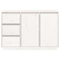 Miniatyrbilde 7 av 11: vidaXL Skjenk hvit 111x34x75 cm heltre furu