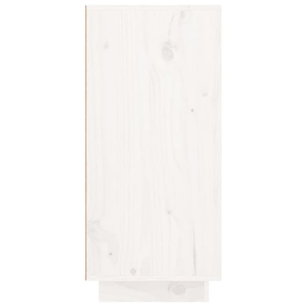 vidaXL Skjenk hvit 111x34x75 cm heltre furu