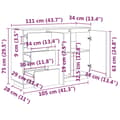 Miniatyrbilde 10 av 11: vidaXL Skjenk hvit 111x34x75 cm heltre furu