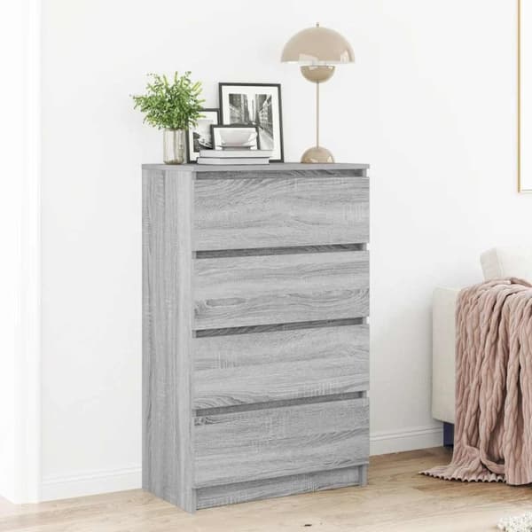 vidaXL Senkki harmaa Sonoma 60x35x98,5 cm tekninen puu