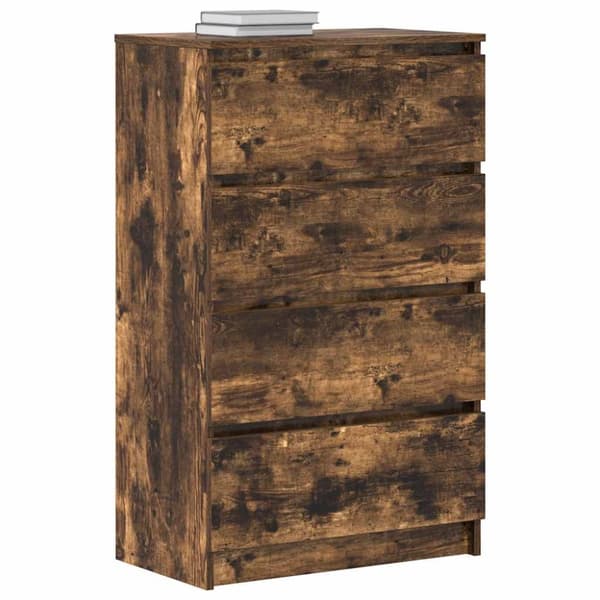 vidaXL Byrå rökfärgad ek 60x35x98,5 cm konstruerat trä