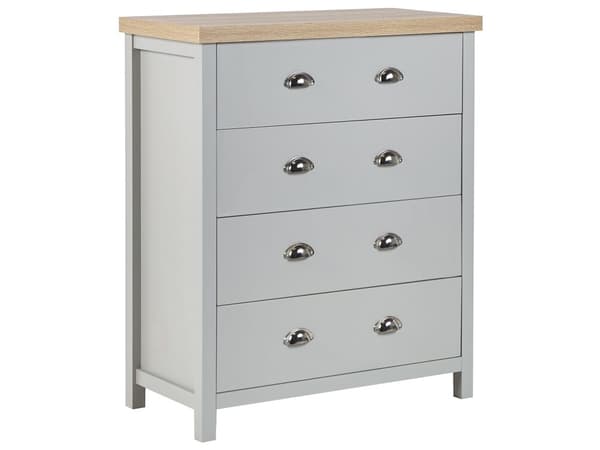 Lipasto vaaleanharmaa vaalea puu lastulevy 79 x 39 x 95 cm laatikoilla perinteinen tyyli
