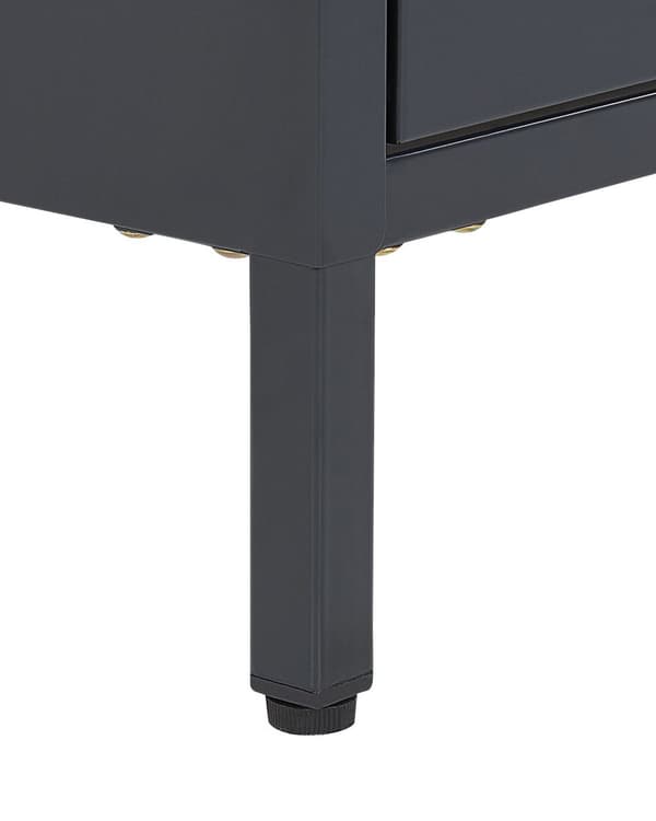 Nattduksbord Grafit Stål Industriell Design 2 Lådor Sovrum Förvaringsmöbler