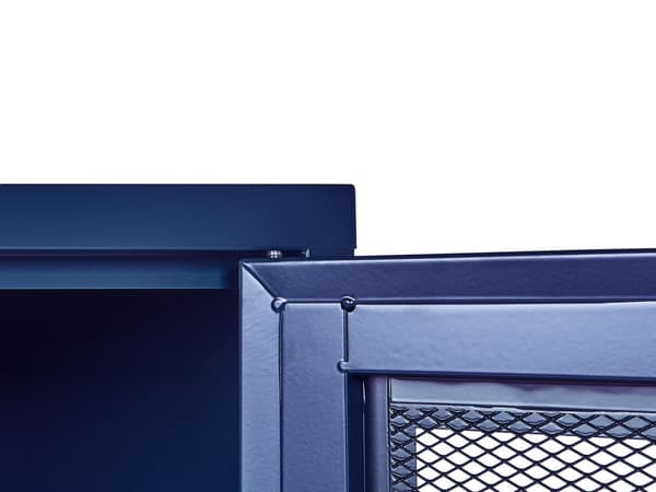 Konstorsbyrå Marinblå Metall 2 Dörrar Lås Nycklar Industriell Design Hemmakontor Möbler