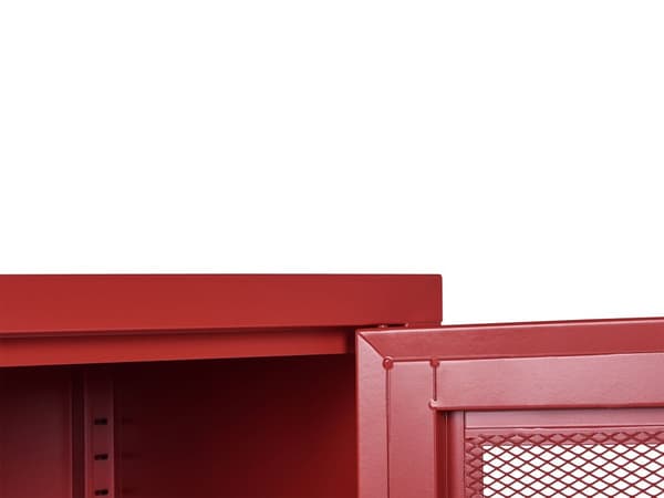 Konstorsbyrå Röd Metall 2 Dörrar Lås Nycklar Industriell Design Hemmakontor Möbler