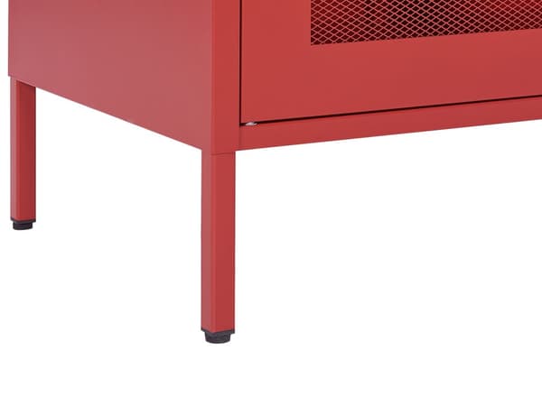 Konstorsbyrå Röd Metall 2 Dörrar Lås Nycklar Industriell Design Hemmakontor Möbler
