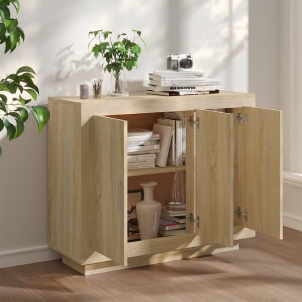 vidaXL Skänk sonoma-ek 92x35x75 cm konstruerat trä