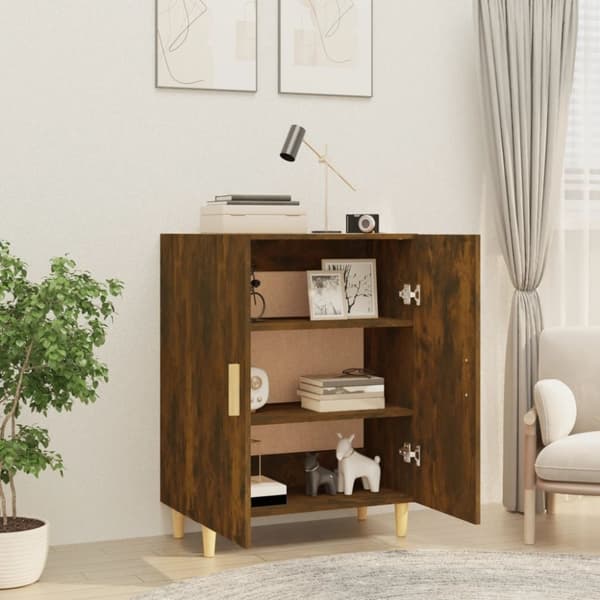 vidaXL Skjenk røkt eik 70x34x90 cm konstruert tre